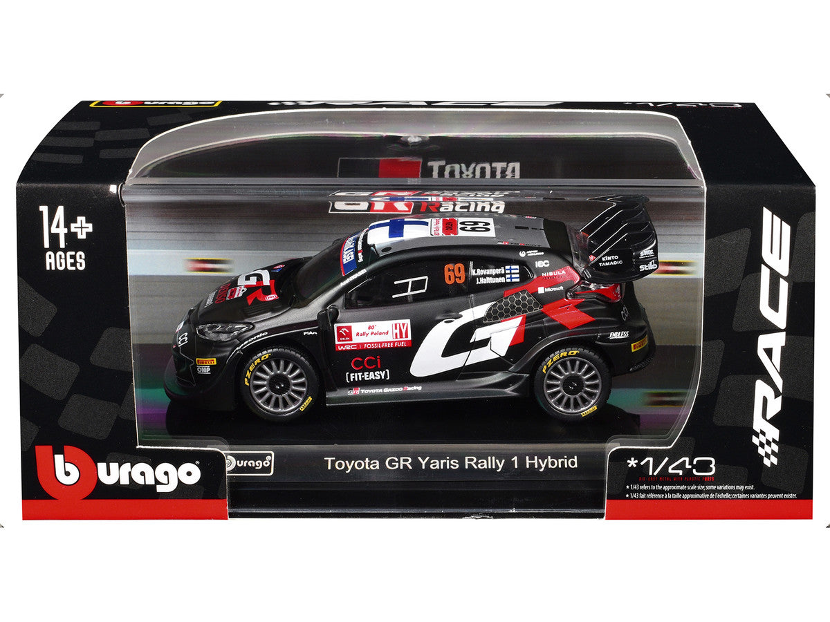 Toyota GR Yaris Rally1 Hybrid #69 Kalle Rovanpera - Jonne Halttunen "Toyota Gazoo Racing WRT" "World Rally Championship" (2024) "Race" Series 1/43 Diecast Model Car by Bburago by Bburago