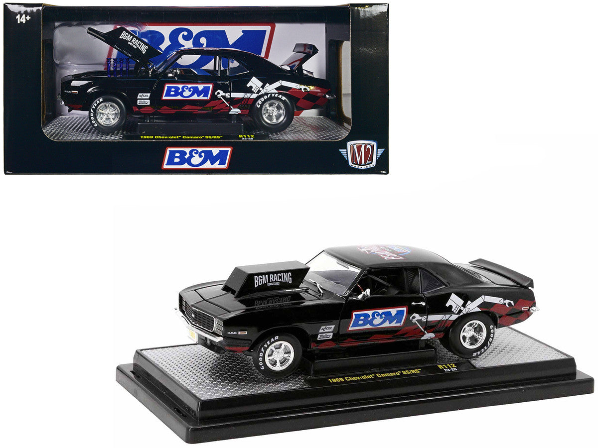 1969 Chevrolet Camaro SS/RS Black "B&M Racing" Limited Edition to 6650 pieces Worldwide 1/24 Diecast Model Car by M2 Machines by M2