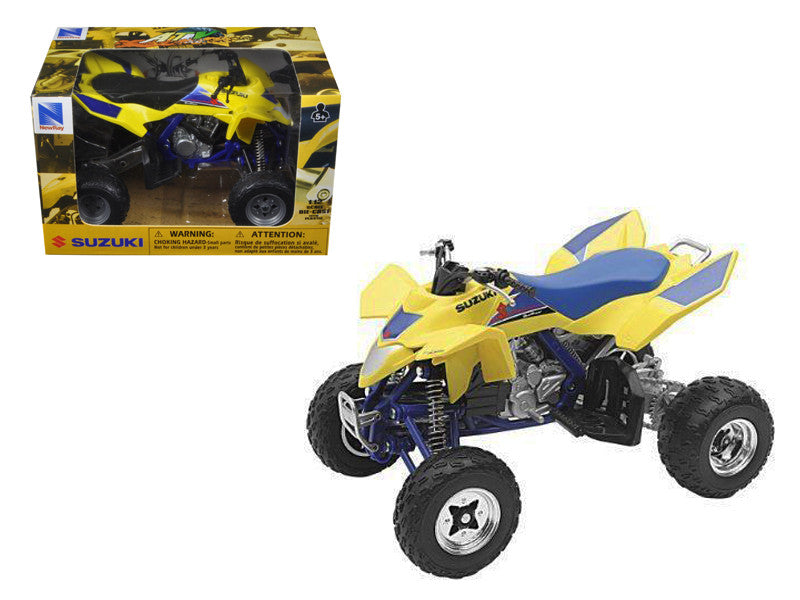 Suzuki Quad Racer R450 ATV Yellow and Blue 1/12 Diecast Model by New Ray by New Ray