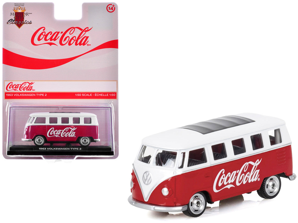 1963 Volkswagen Type 2 Van "Coca-Cola" Red and White 1/50 Diecast Model by Motorcity Classics by Motorcity Classics