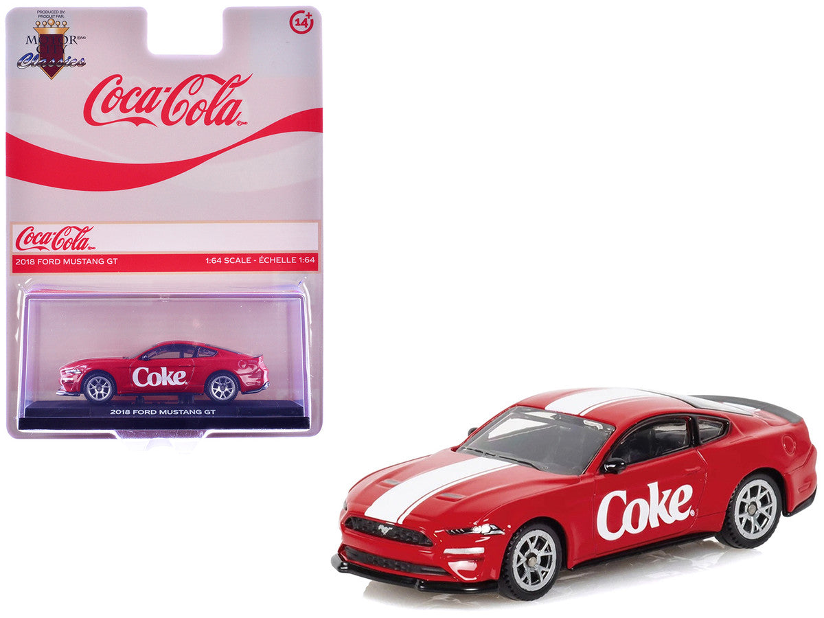 2018 Ford Mustang GT "Coca-Cola" Red with White Stripes 1/64 Diecast Model by Motorcity Classics by Motorcity Classics