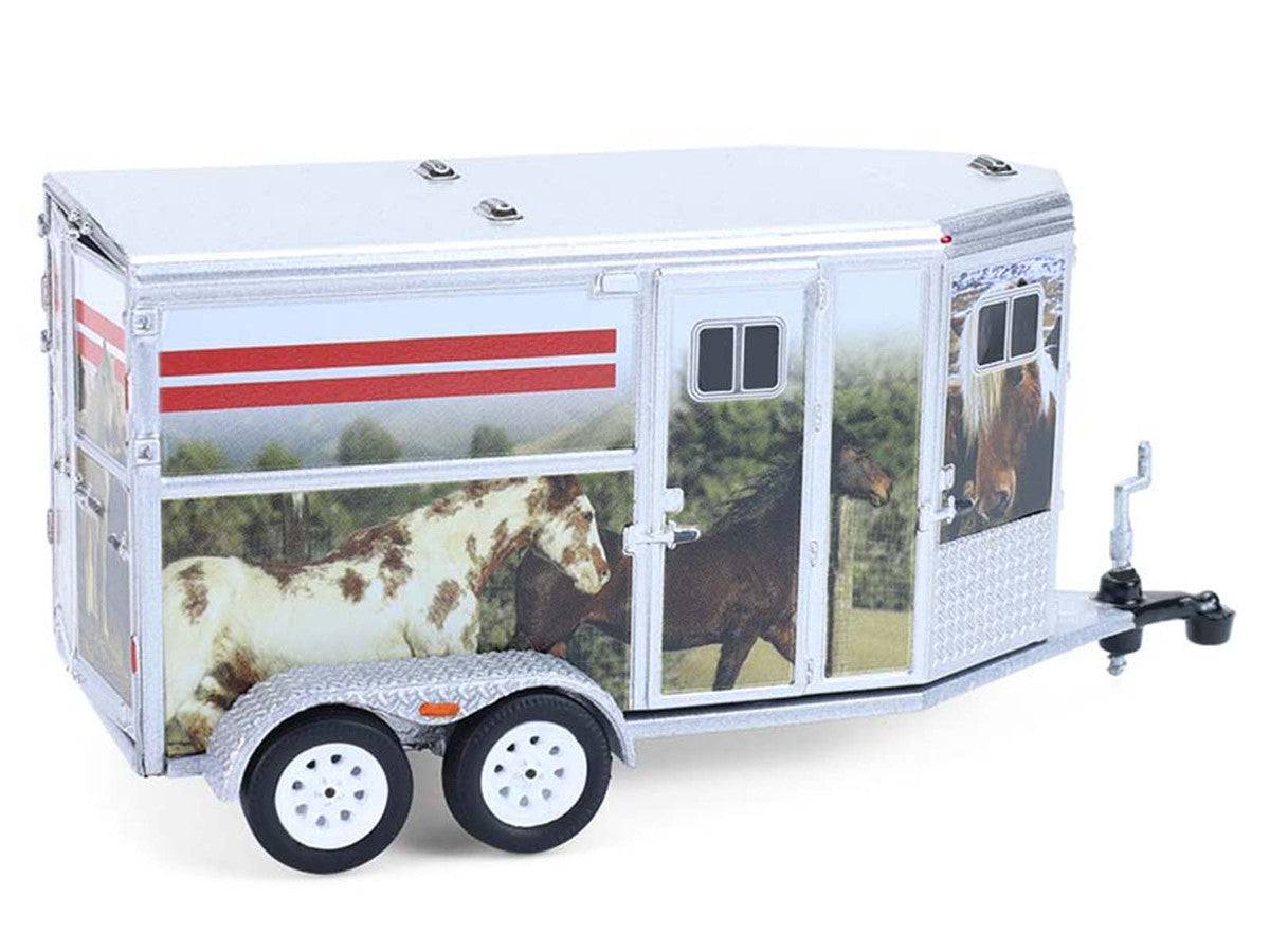 Horse Trailer Silver with Custom Horse Wrap "Down on the Farm" Series 11 1/64 Diecast Model by Greenlight by Greenlight