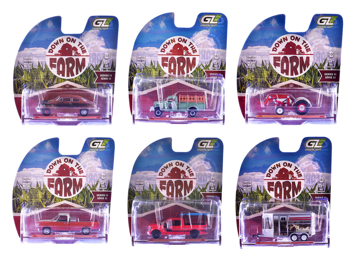"Down on the Farm" Series 11 Set of 6 pieces 1/64 Diecast Models by Greenlight by Greenlight