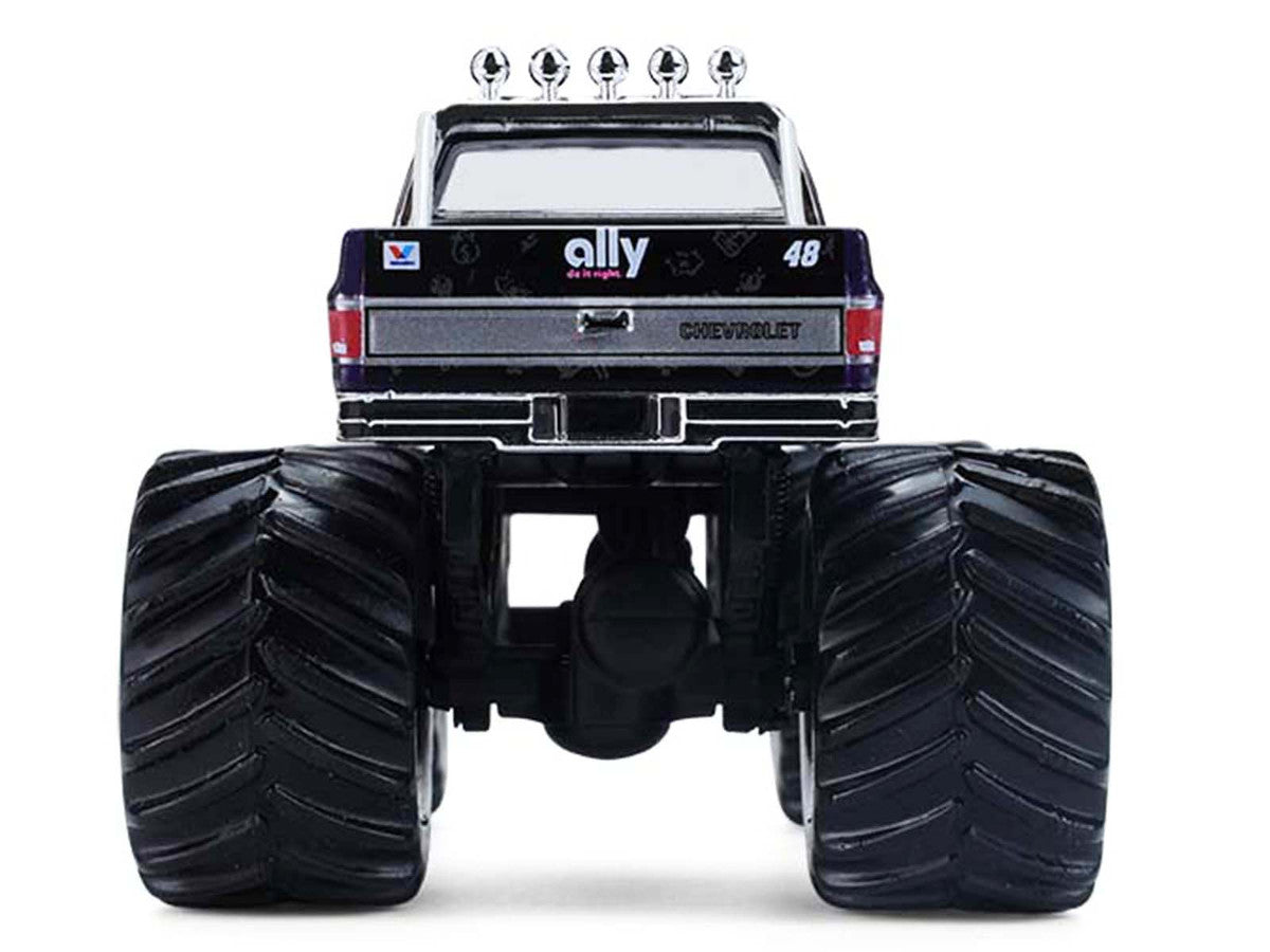 1984 Chevrolet Silverado Monster Truck #48 "Ally" Black and Purple with Graphics "Kings of Crunch - Hendrick Motorsports Tribute" Special Edition 1/64 Diecast Model Car by Greenlight by Greenlight