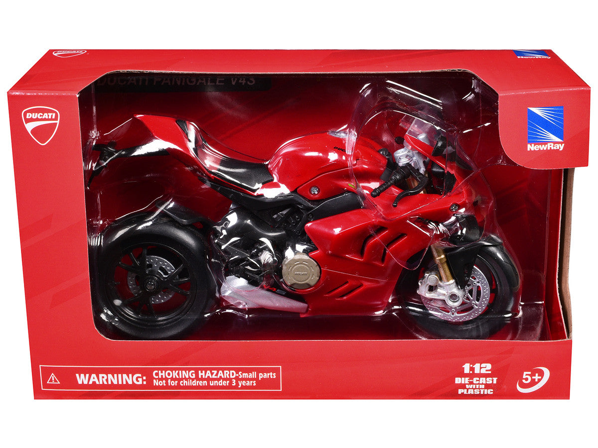 Ducati Panigale V4S Motorcycle Red 1/12 Diecast Motorcycle Model by New Ray by New Ray
