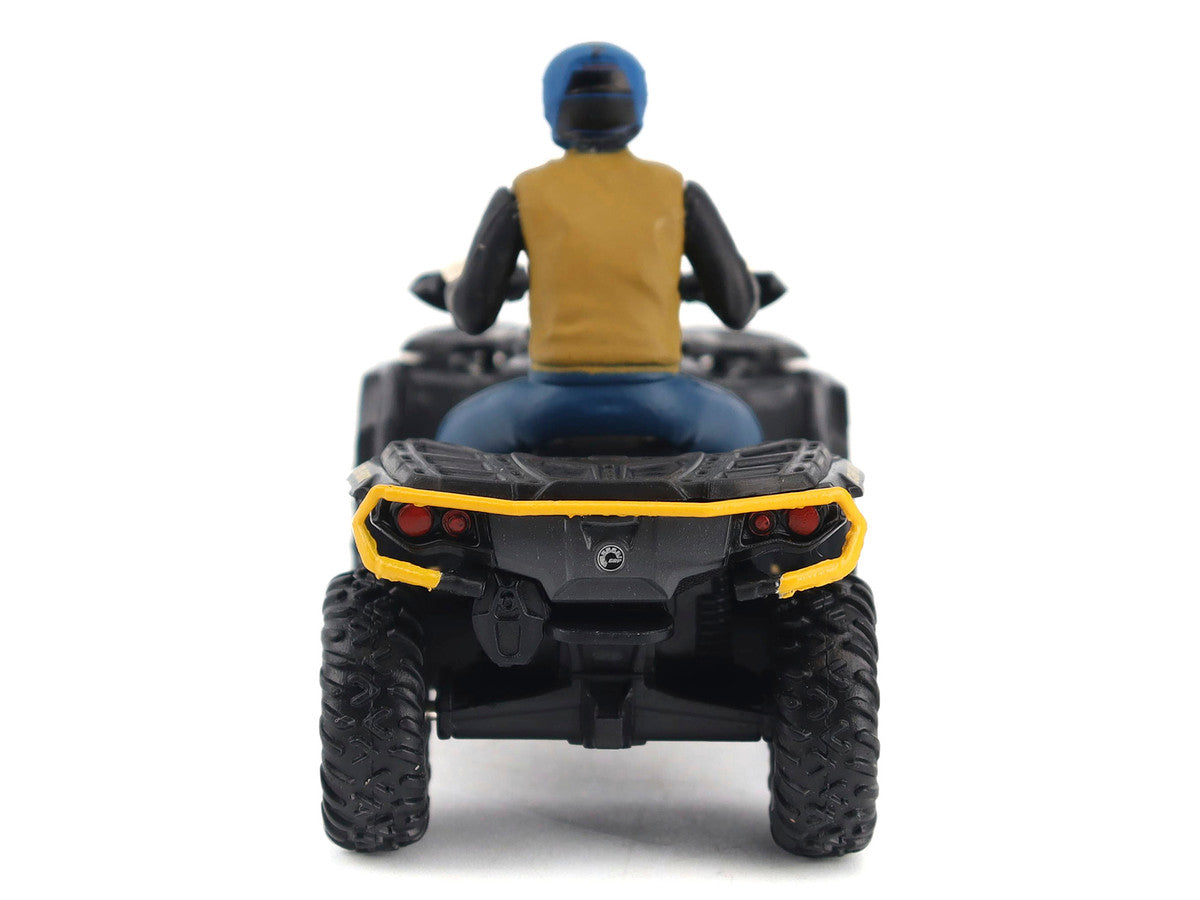 Can-Am Outlander XT-P 1000R ATV Iron Gray and Neo Yellow with Driver Figure 1/32 Diecast Model by BRP Models by BRP Models