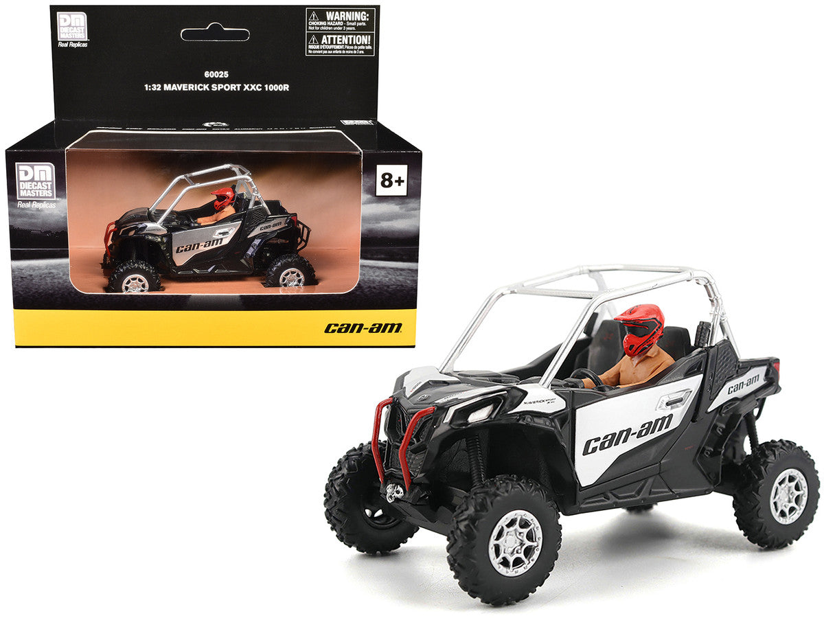 Can-Am Maverick Sport XXC 1000R Silver Metallic and Black with Driver Figure 1/32 Diecast Model by BRP Models by BRP Models