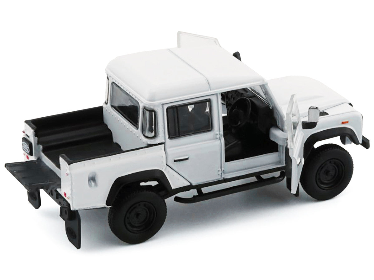 Land Rover Defender 110 Pickup Truck White with Extra Wheels 1/64 Diecast Model Car by BM Creations by BM Creations