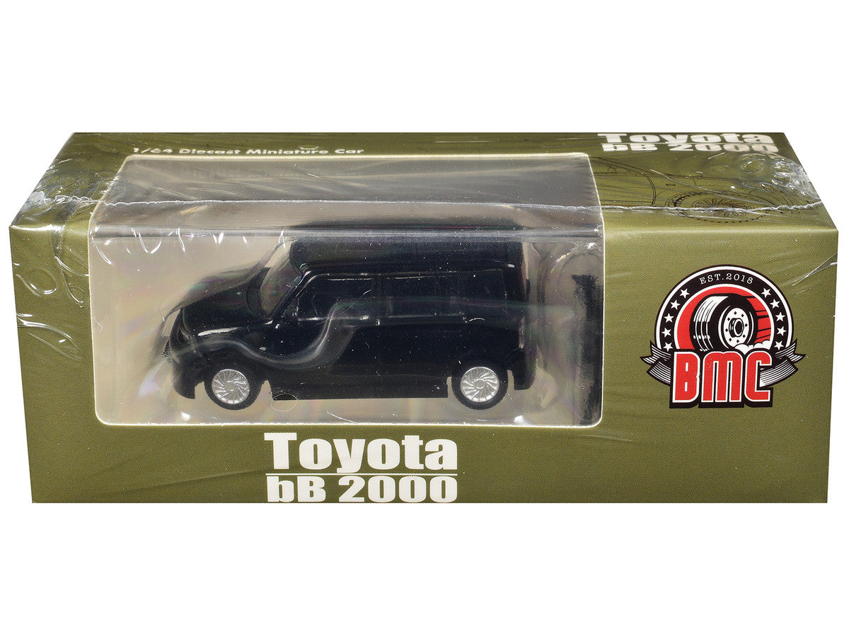 Toyota bB 2000 Van Black with Extra Accessories 1/64 Diecast Model Car by BM Creations by BM Creations