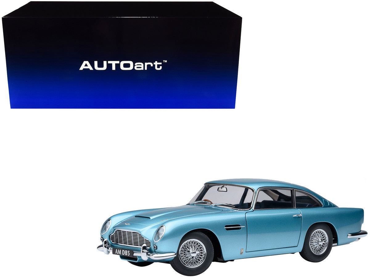 Aston Martin DB5 RHD (Right Hand Drive) Caribbean Pearl Blue Metallic 1/18 Model Car by Autoart by Autoart