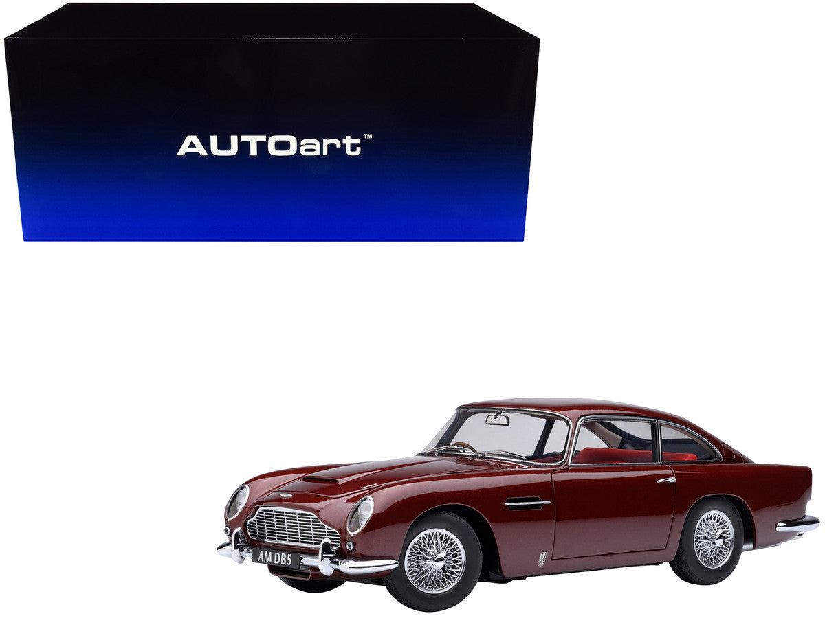Aston Martin DB5 RHD (Right Hand Drive) Dubonnet Rosso Red Metallic 1/18 Model Car by Autoart by Autoart