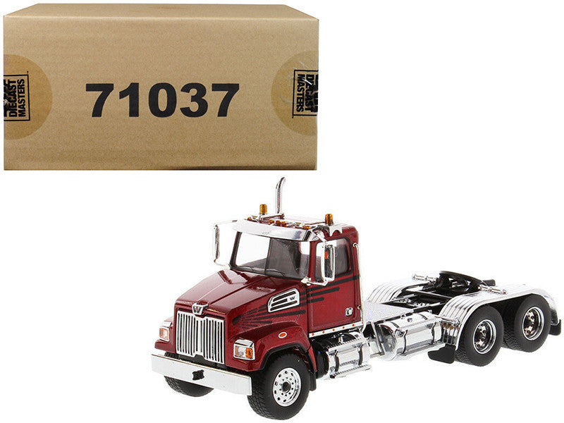 Western Star 4700 SF Tandem Day Cab Tractor Metallic Red 1/50 Diecast Model by Diecast Masters by Diecast Masters