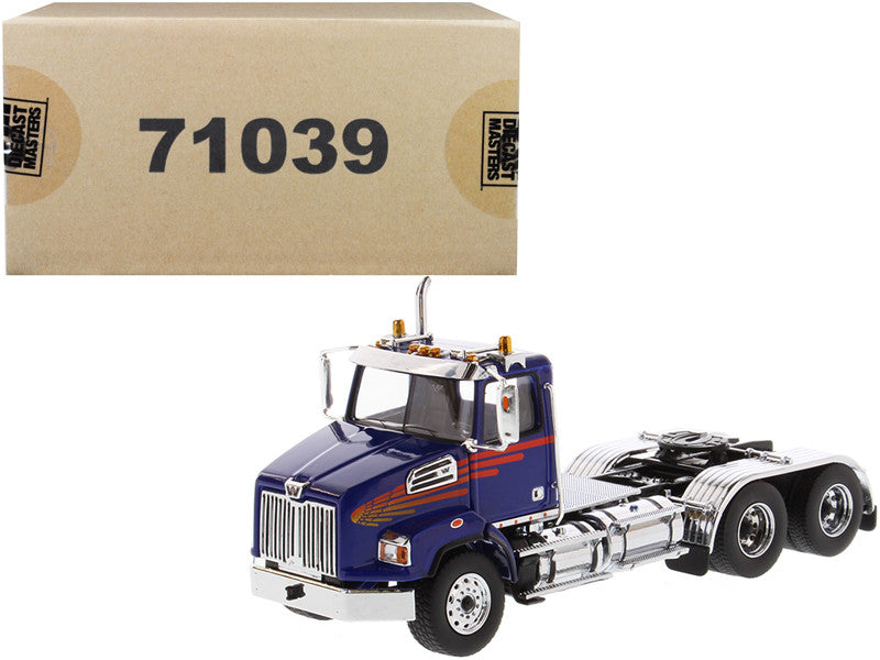 Western Star 4700 SB Tandem Day Cab Tractor Blue 1/50 Diecast Model by Diecast Masters by Diecast Masters
