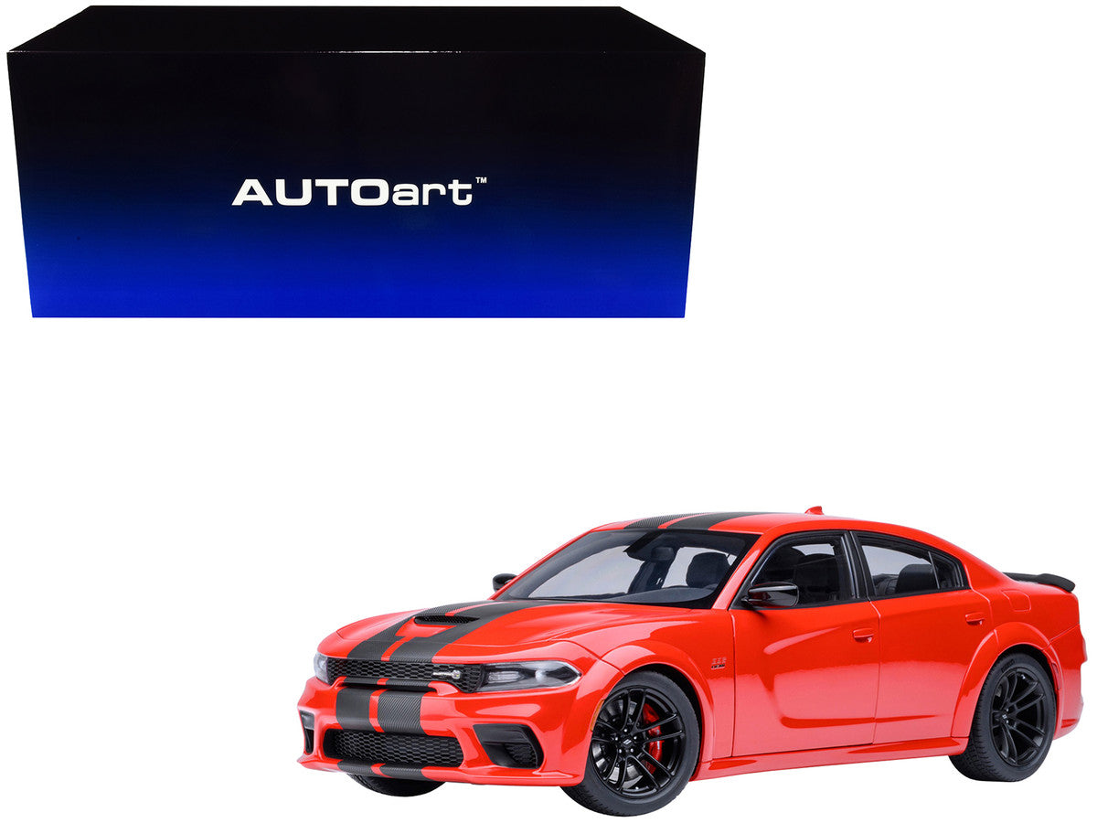 Dodge Charger Scat Pack Widebody Torred with Carbon Stripes 1/18 Model Car by Autoart by Autoart