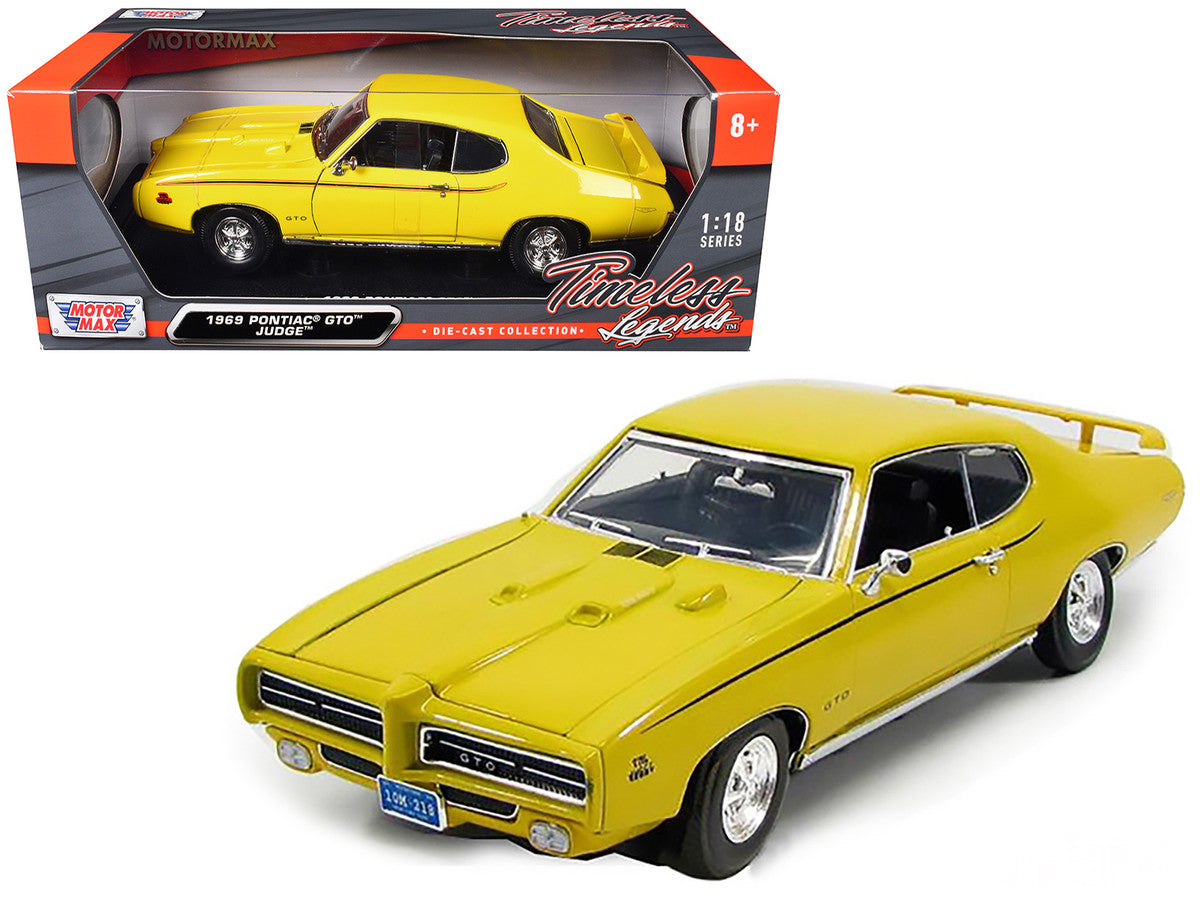 1969 Pontiac GTO Judge Yellow 1/18 Diecast Model Car by Motormax by Motormax