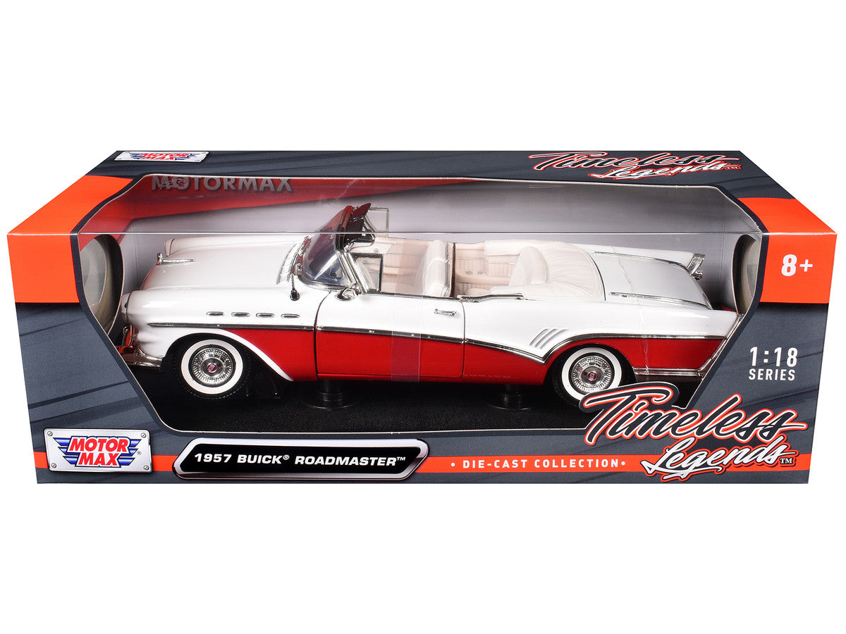 1957 Buick Roadmaster Convertible Red 1/18 Diecast Model Car by Motormax by Motormax