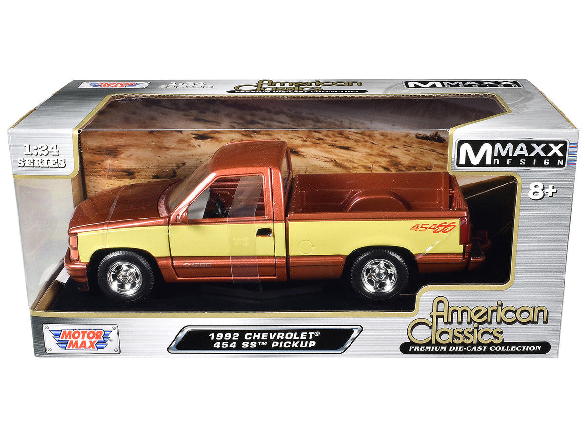 1992 Chevrolet 454 SS Pickup Truck Copper Metallic with Beige Sides "American Classics" Series 1/24 Diecast Model Car by Motormax by Motormax