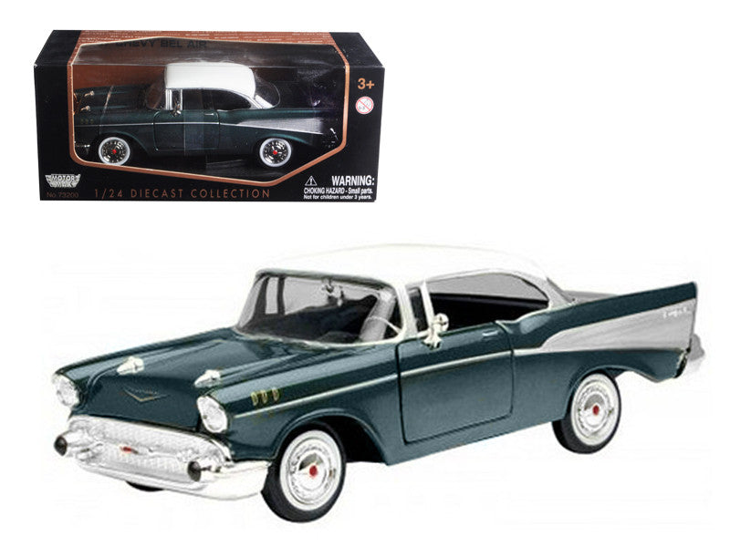 1957 Chevrolet Bel Air Green 1/24 Diecast Model Car by Motormax by Motormax