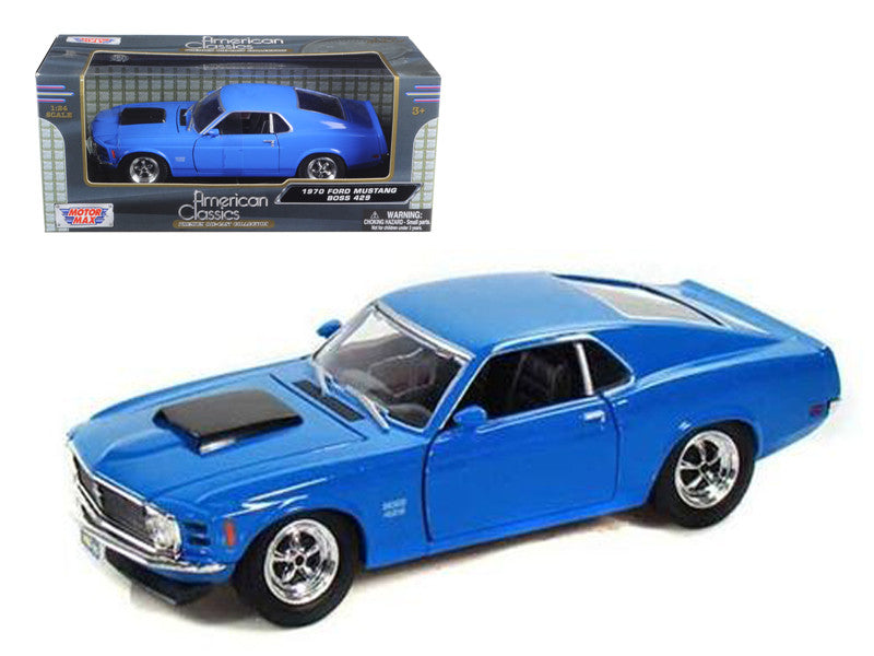 1970 Ford Mustang Boss 429 Blue 1/24 Diecast Model Car by Motormax by Motormax