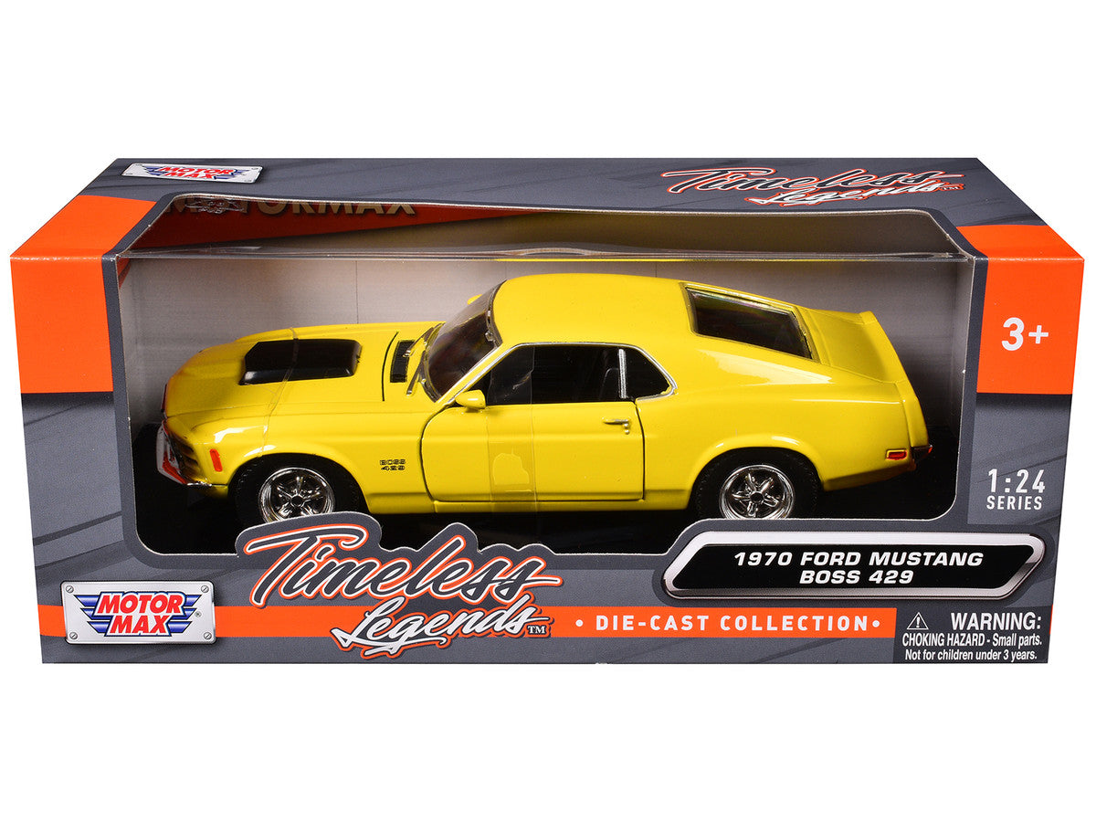 1970 Ford Mustang Boss 429 Yellow 1/24 Diecast Model Car by Motormax by Motormax