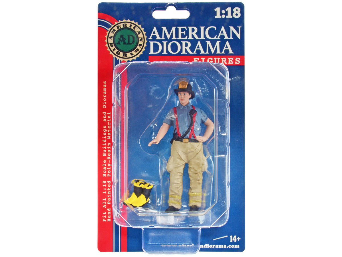 "Firefighters" Getting Ready Figure with Boots Accessory for 1/18 Scale Models by American Diorama by American Diorama