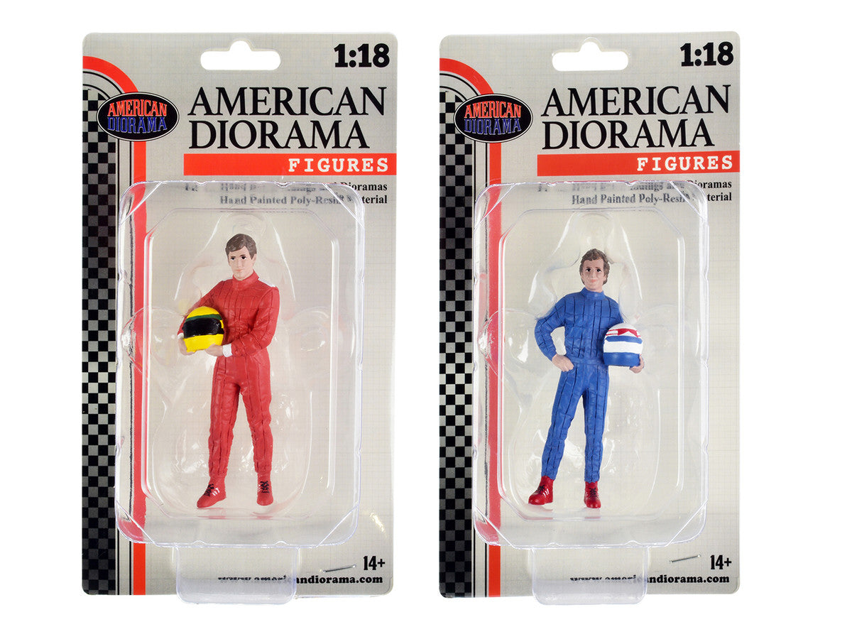 "Racing Legends" 80's Figures A and B Set of 2 for 1/18 Scale Models by American Diorama by American Diorama