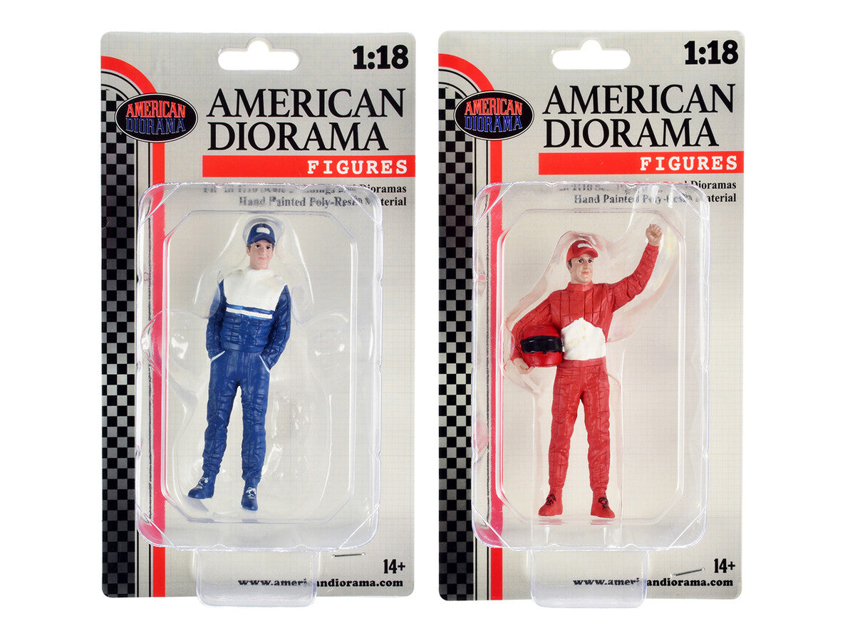 "Racing Legends" 90's Figures A and B Set of 2 for 1/18 Scale Models by American Diorama by American Diorama