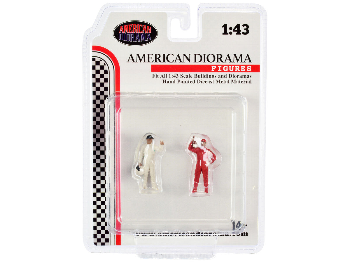 "Racing Legends" 2000's Set of 2 Diecast Figures for 1/43 Scale Models by American Diorama by American Diorama