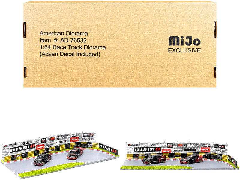 "Race Track Advan" Diorama with Decals for 1/64 Scale Models by American Diorama by American Diorama