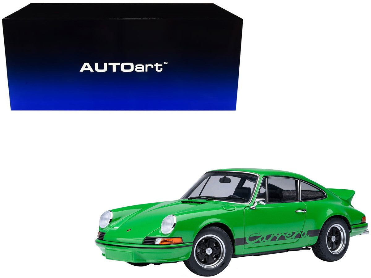 Porsche 911 Carrera 2.7 RS Viper Green with Black Stripes and Wheels 1/18 Model Car by Autoart by Autoart