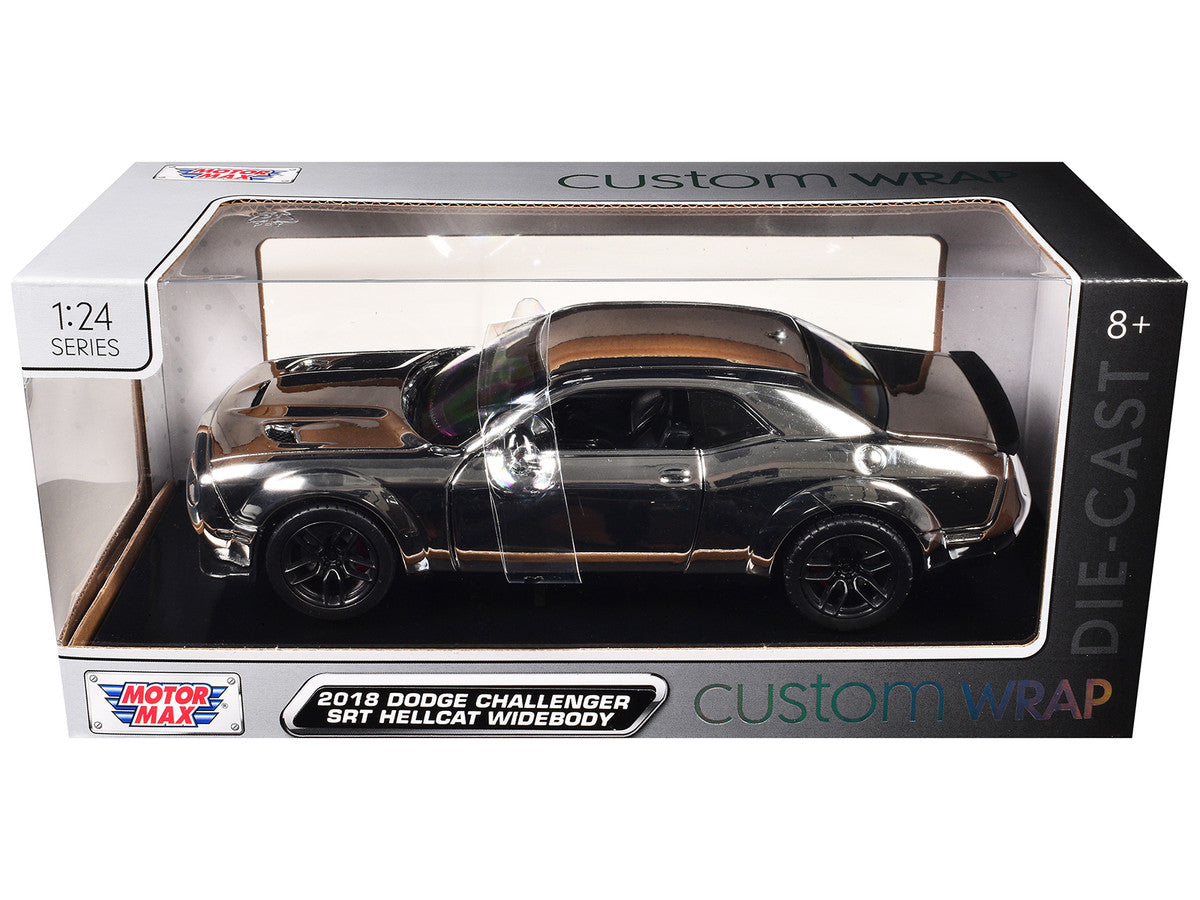 2018 Dodge Challenger SRT Hellcat Widebody Chrome "Custom Wrap" Series 1/24 Diecast Model Car by Motormax by Motormax