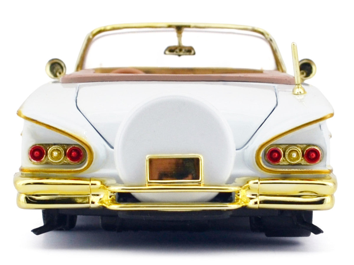 1958 Chevrolet Impala White Metallic with Gold Accents "Luxe Legends" Series 1/24 Diecast Model Car by Motormax
