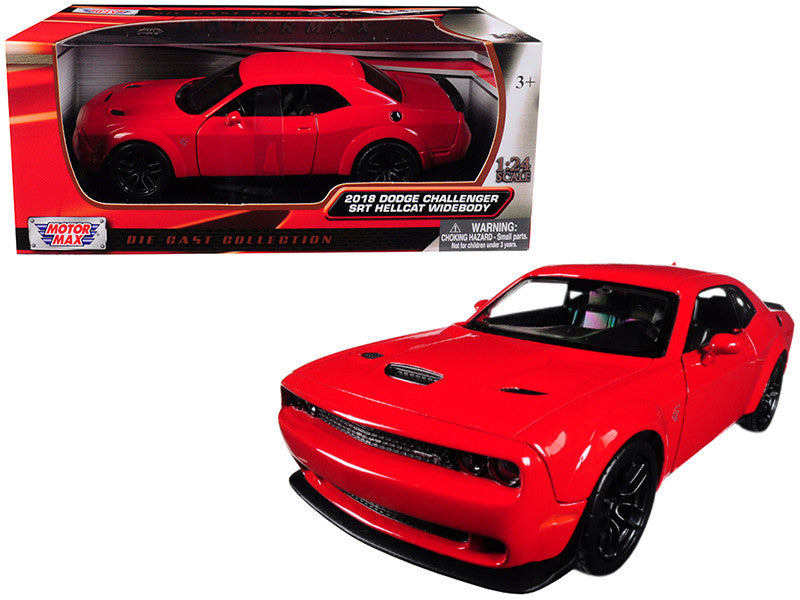 2018 Dodge Challenger SRT Hellcat Widebody Red 1/24 Diecast Model Car by Motormax by Motormax