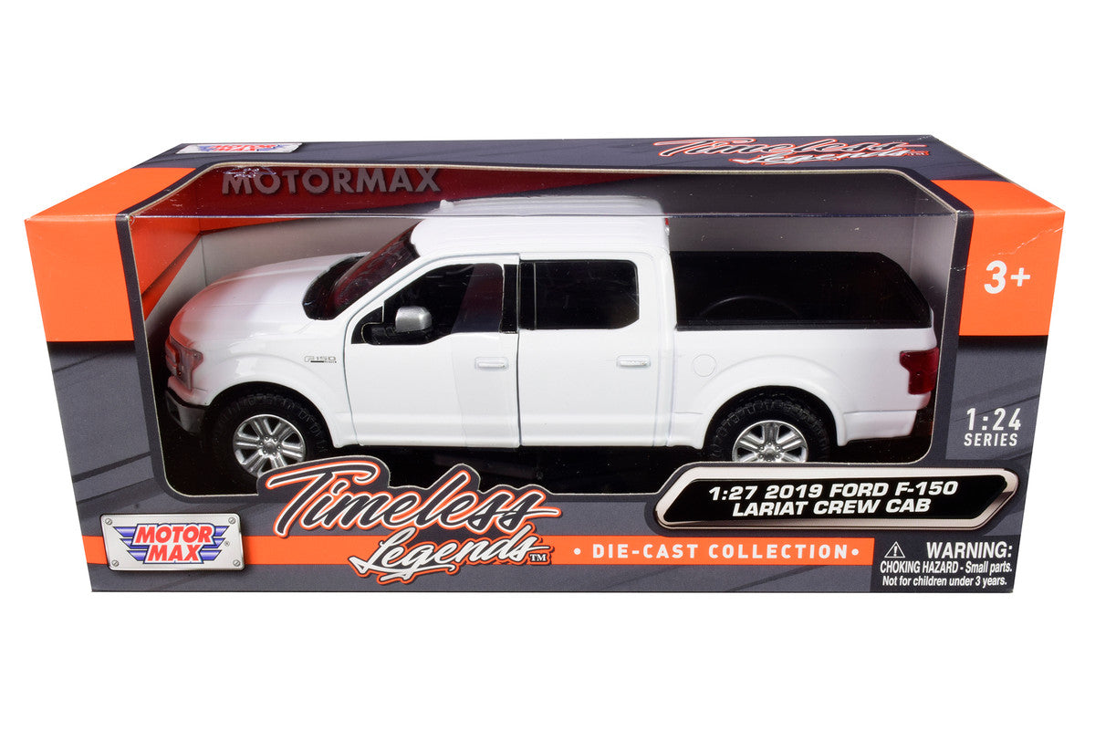 2019 Ford F-150 Lariat Crew Cab Pickup Truck White 1/24-1/27 Diecast Model Car by Motormax by Motormax