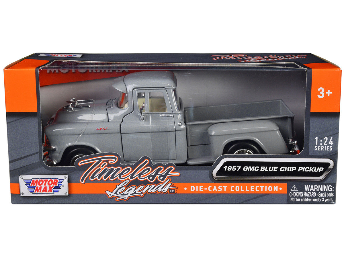 1957 GMC Blue Chip Pickup Truck Gray "Timeless Legends" Series 1/24 Diecast Model Car by Motormax by Motormax