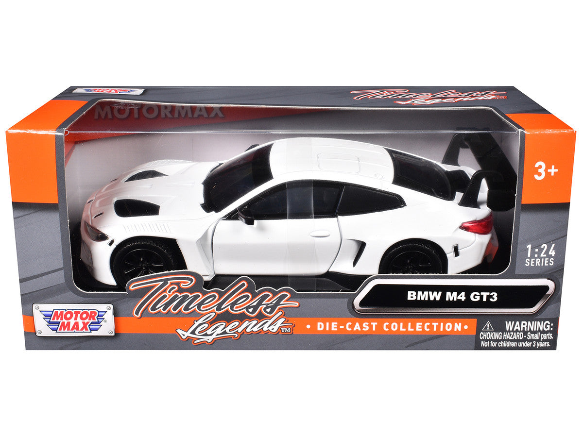 BMW M4 GT3 White "Timeless Legends" Series 1/24 Diecast Model Car by Motormax by Motormax