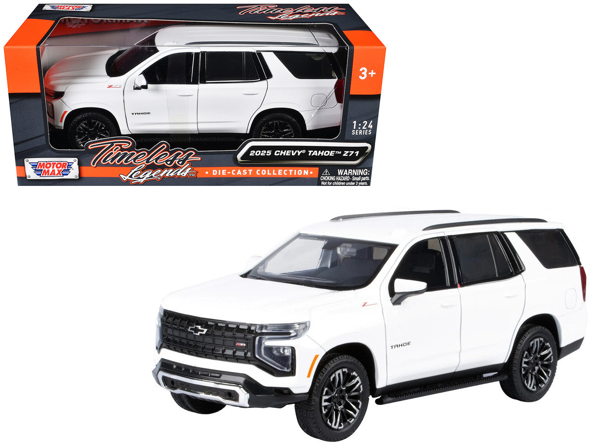 2025 Chevrolet Tahoe Z71 White "Timeless Legends" Series 1/24 Diecast Model Car by Motormax by Motormax