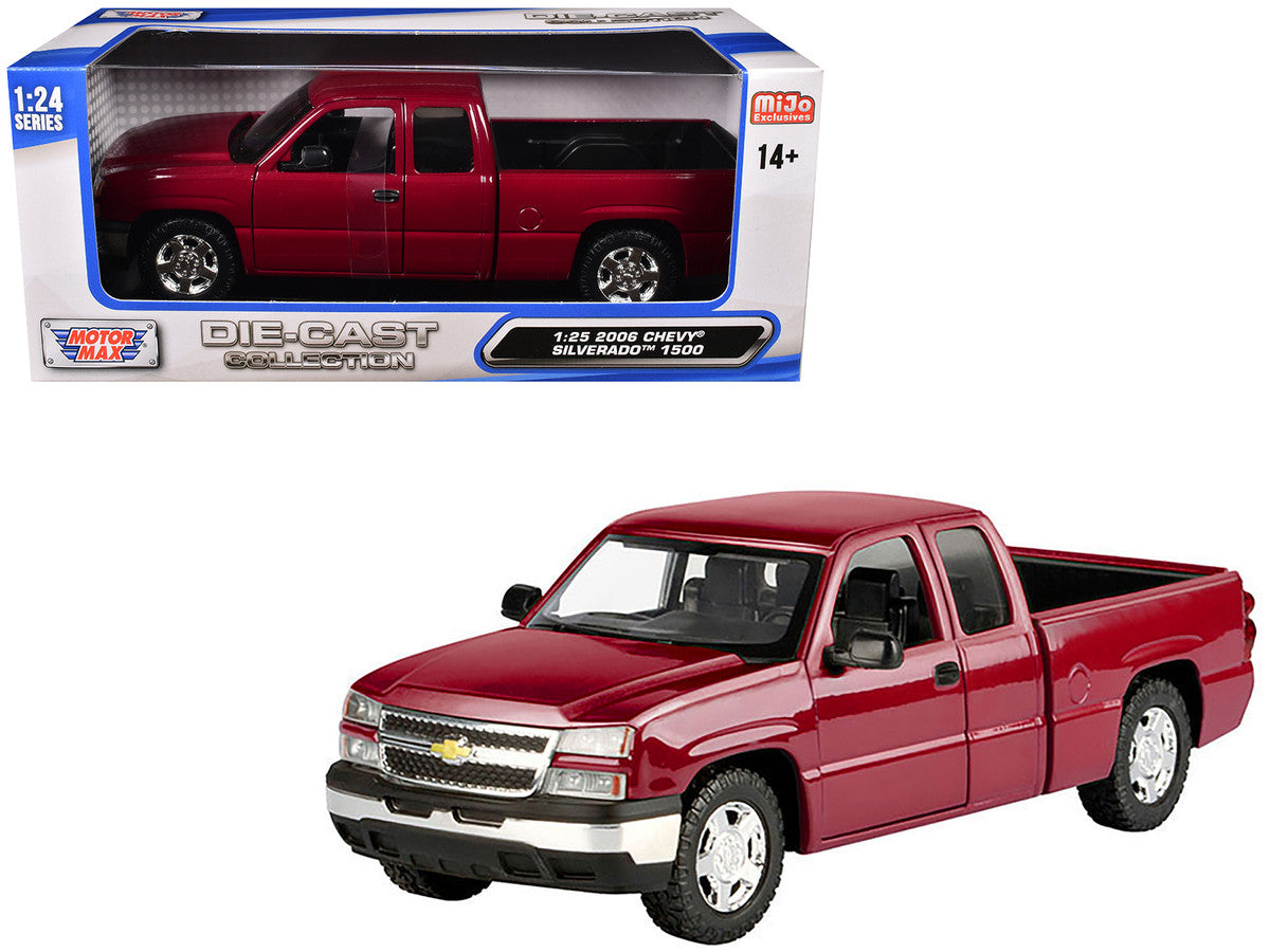 2006 Chevrolet Silverado 1500 Pickup Truck Red Metallic "Die-Cast Collection" Series 1/25 Diecast Model Car by Motormax by Motormax