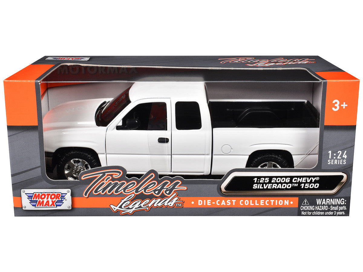 2006 Chevrolet Silverado 1500 Pickup Truck White "Timeless Legends" Series 1/25 Diecast Model Car by Motormax by Motormax