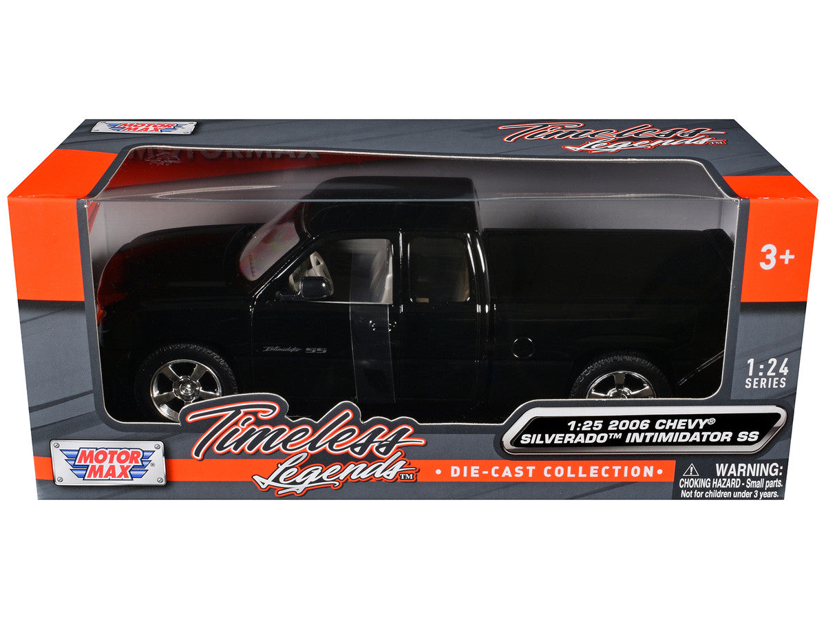 2006 Chevrolet Silverado Intimidator SS Pickup Truck Black "Timeless Legends" Series 1/25 Diecast Model Car by Motormax by Motormax