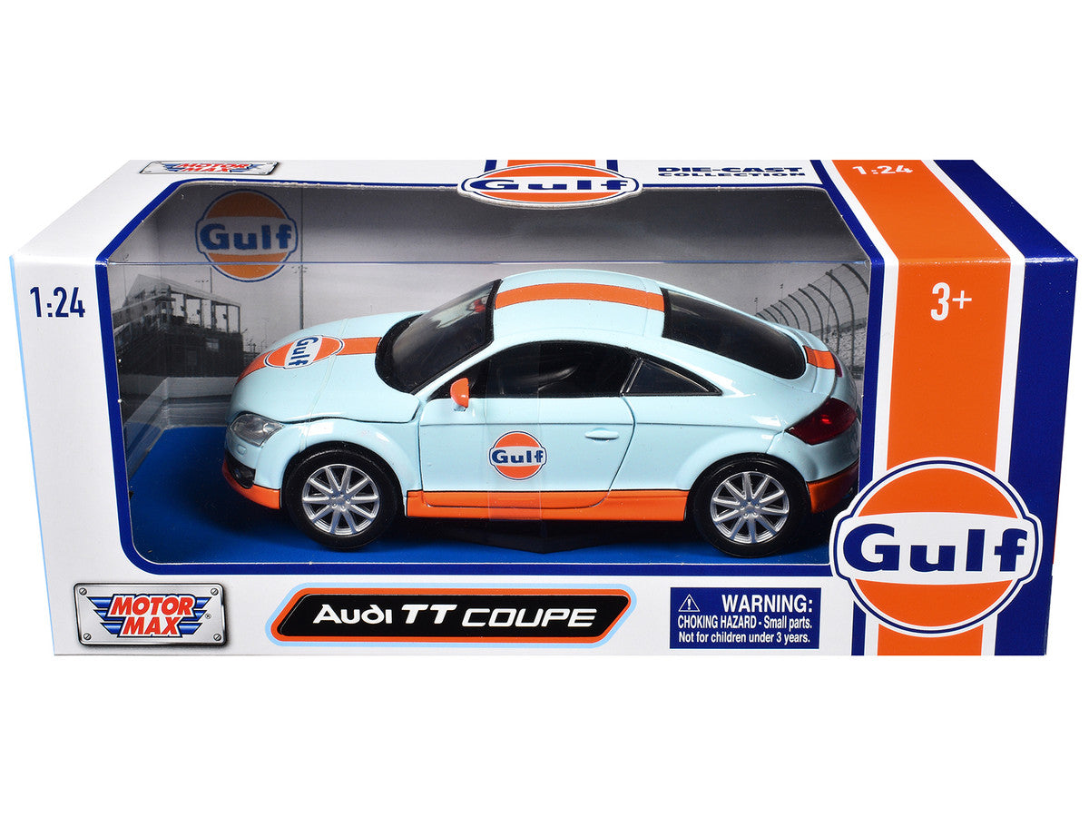 Audi TT Coupe "Gulf Oil" Light Blue with Orange Stripes "Gulf Die-Cast Collection" 1/24 Diecast Model Car by Motormax by Motormax