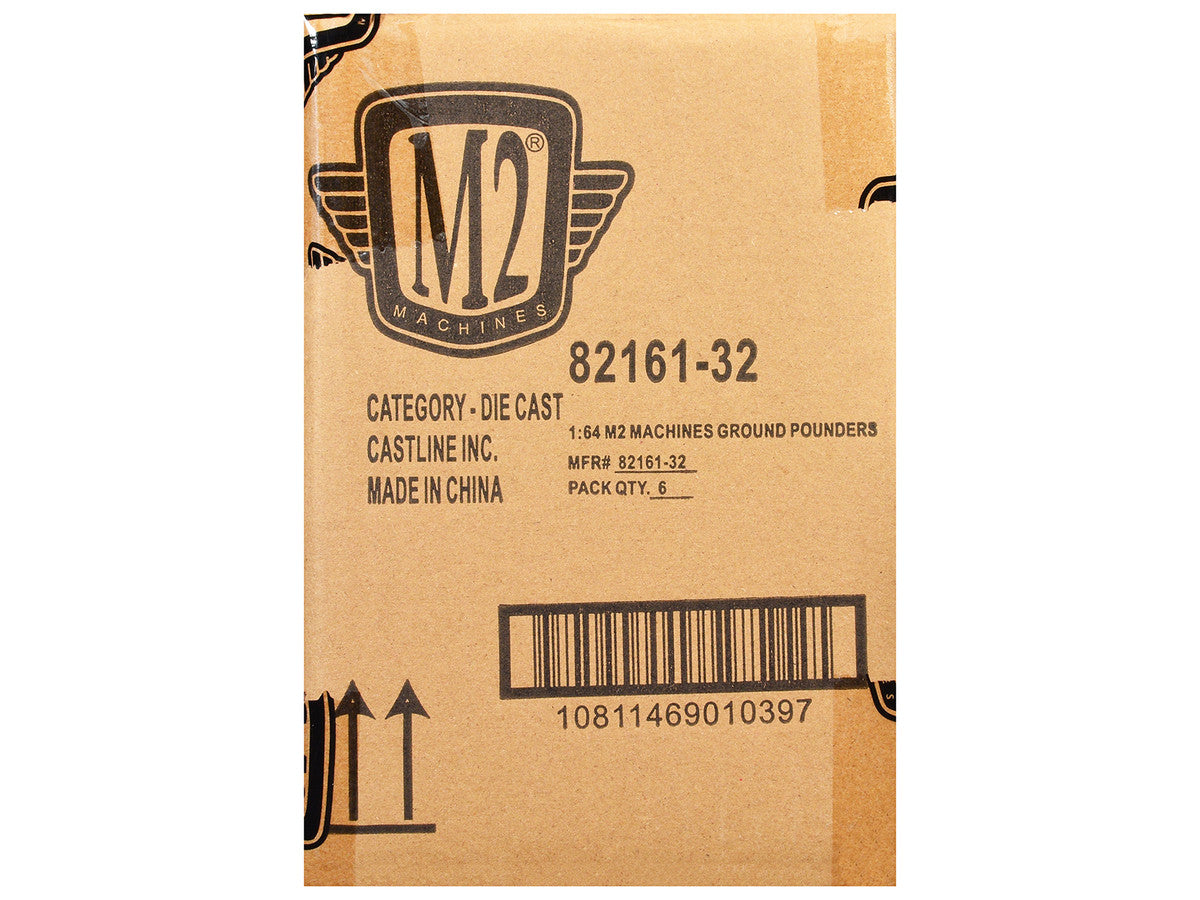 "Ground Pounders" 6 Cars Set Release 32 IN DISPLAY CASES Limited Edition 1/64 Diecast Model Cars by M2 Machines by M2