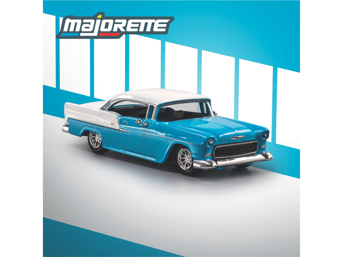 1955 Chevrolet Bel Air Blue and White "Collection" Series 1/64 Diecast Model Car by Majorette by Majorette