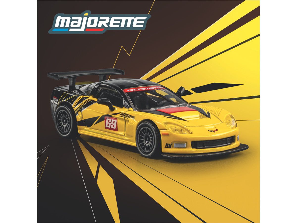 2005 Chevrolet Corvette C6R #69 Yellow and Black "Collection" Series 1/64 Diecast Model Car by Majorette by Majorette