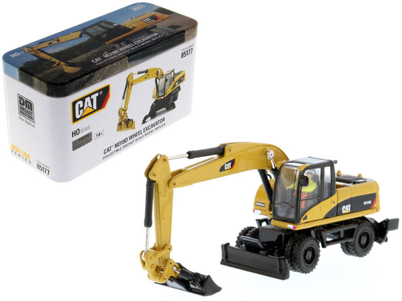 CAT Caterpillar M318D Wheeled Excavator with Operator "High Line" Series 1/87 (HO) Scale Diecast Model by Diecast Masters by Diecast Masters