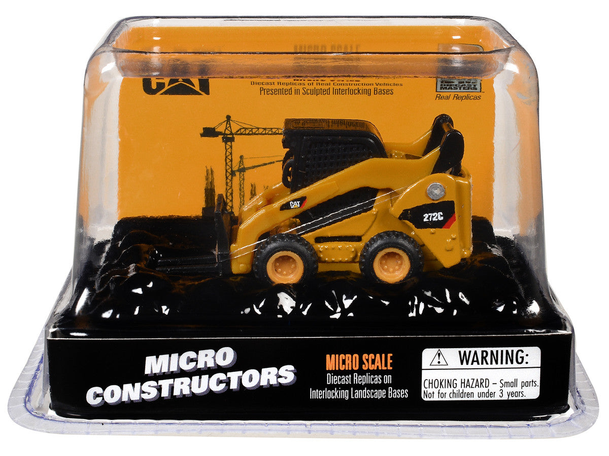 CAT Caterpillar 272C Skid Steer Loader with Pallet Fork Yellow "Micro-Constructor" Series Diecast Model by Diecast Masters by Diecast Masters