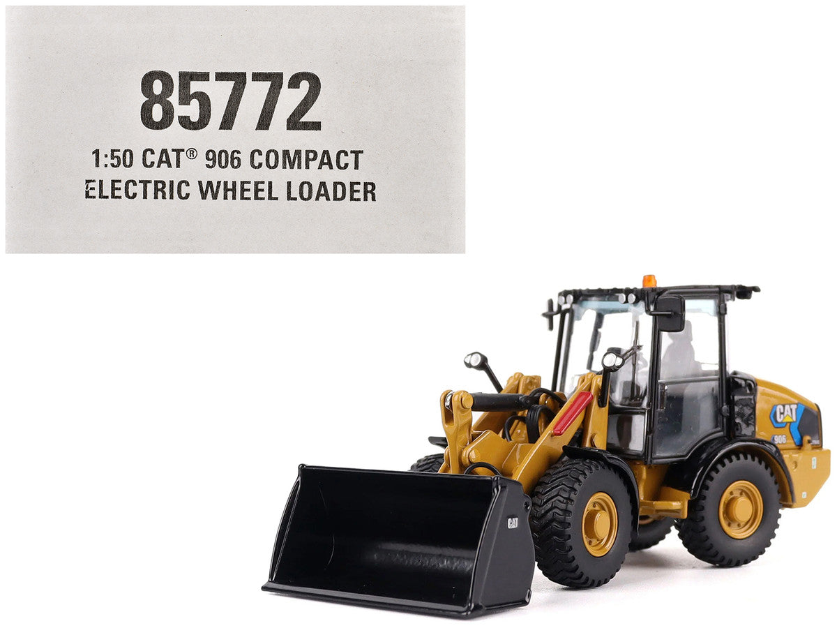 CAT Caterpillar 906 Electric Compact Wheel Loader Yellow with Operator "High Line Series" 1/50 Diecast Model by Diecast Masters by Diecast Masters