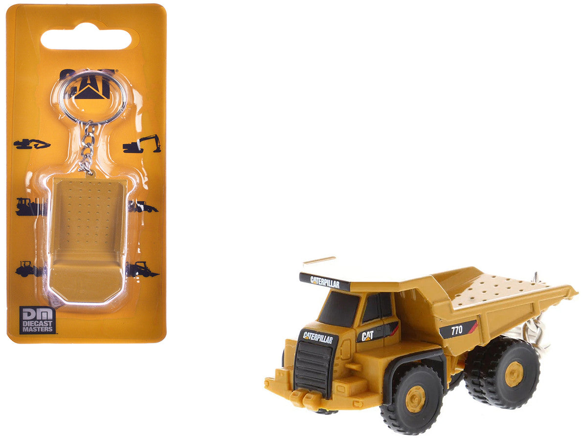 CAT Caterpillar 770 Off-Highway Truck Keychain Yellow Diecast Model by Diecast Masters by Diecast Masters