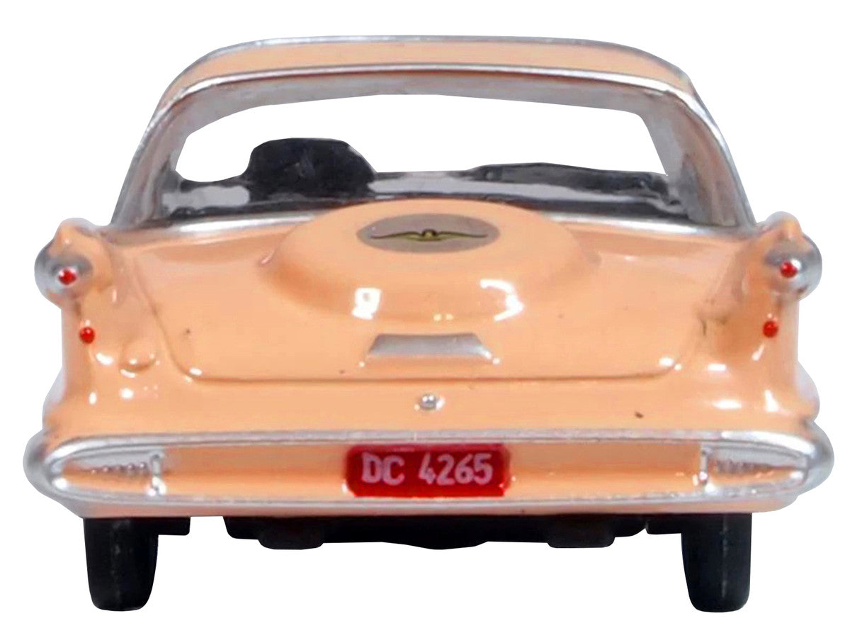1959 Chrysler Imperial Crown 2 Door Hardtop Persian Pink with White Top 1/87 (HO) Scale Diecast Model Car by Oxford Diecast by Oxford Diecast