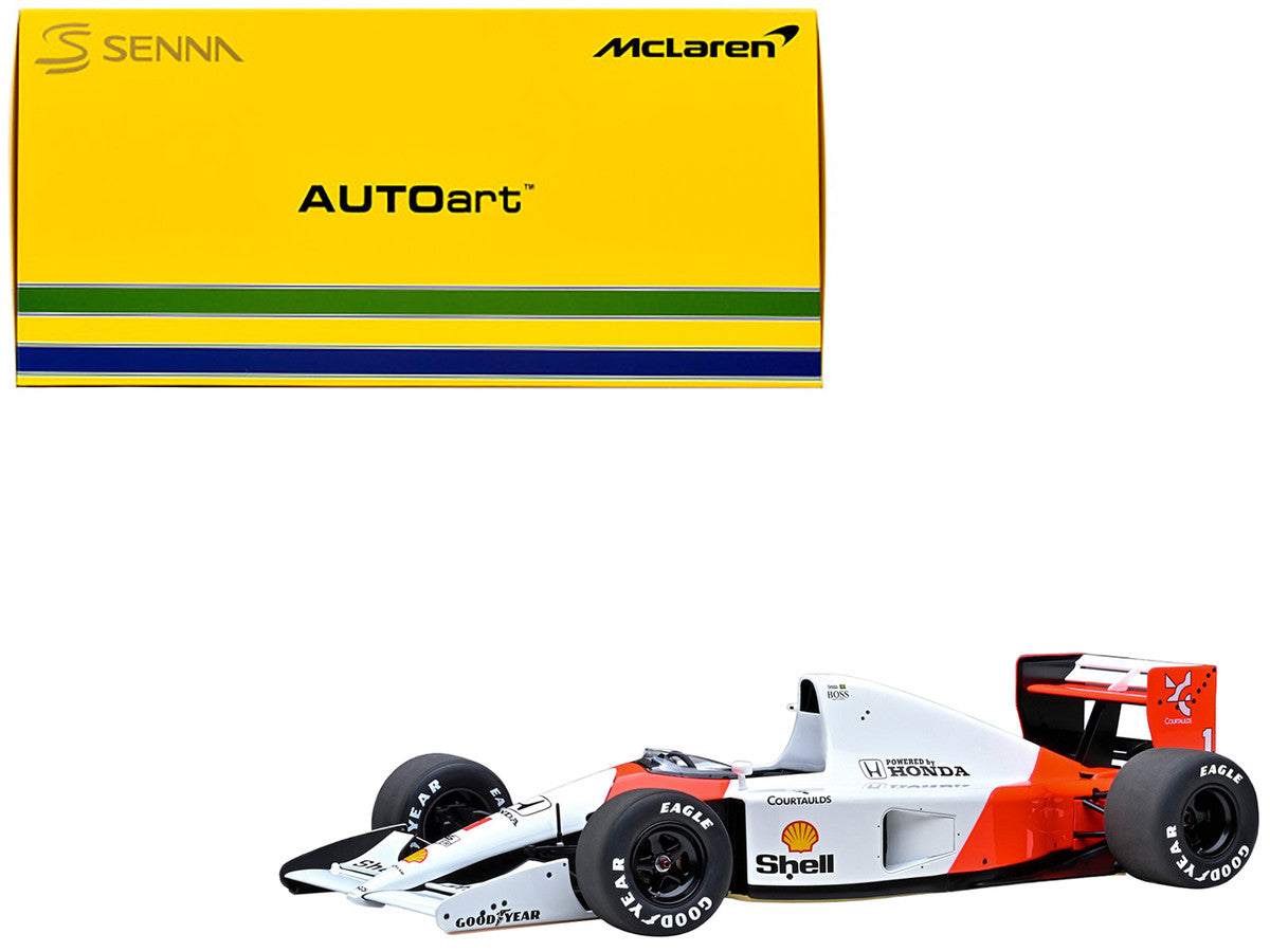 McLaren Honda MP4/6 #1 Ayrton Senna 2nd Place Formula One F1 Japanese GP (1991) (without McLaren Logo) 1/18 Model Car by Autoart by Autoart